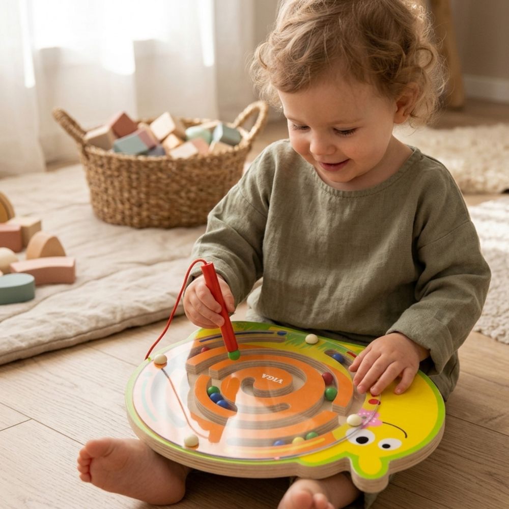 Viga Magnetic Maze Wooden Snail Game 