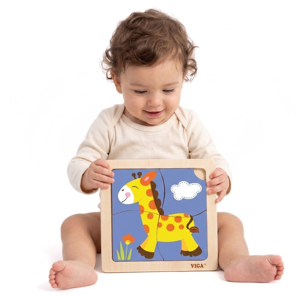 Medinė žirafos dėlionė VIGA