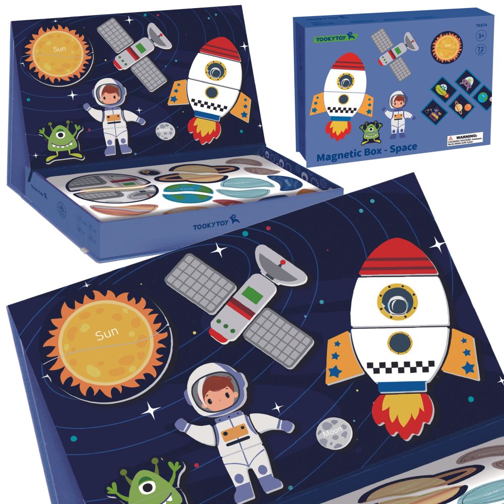 TOOKY TOY Magnetic Puzzle Montessori Puzzle Educational Box Cosmos 72 pcs. 