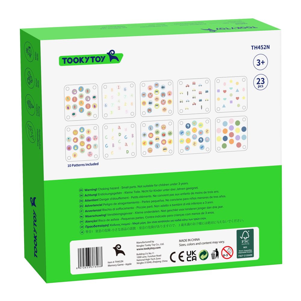 TOOKY TOY Memory Apple Memory Game 