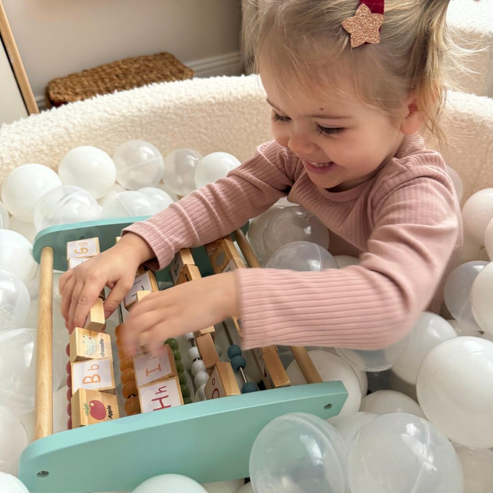 TOOKY TOY Double-Sided Abacus Alphabet Pictures 