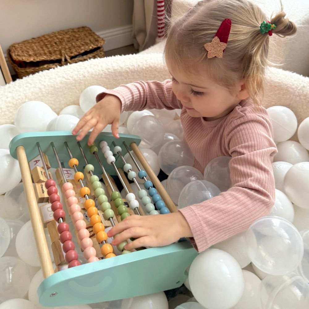 TOOKY TOY Double-Sided Abacus Alphabet Pictures 