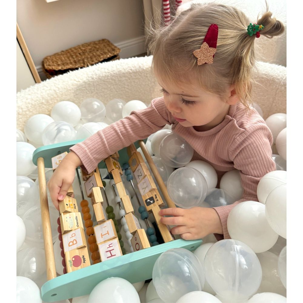 TOOKY TOY Double-Sided Abacus Alphabet Pictures 