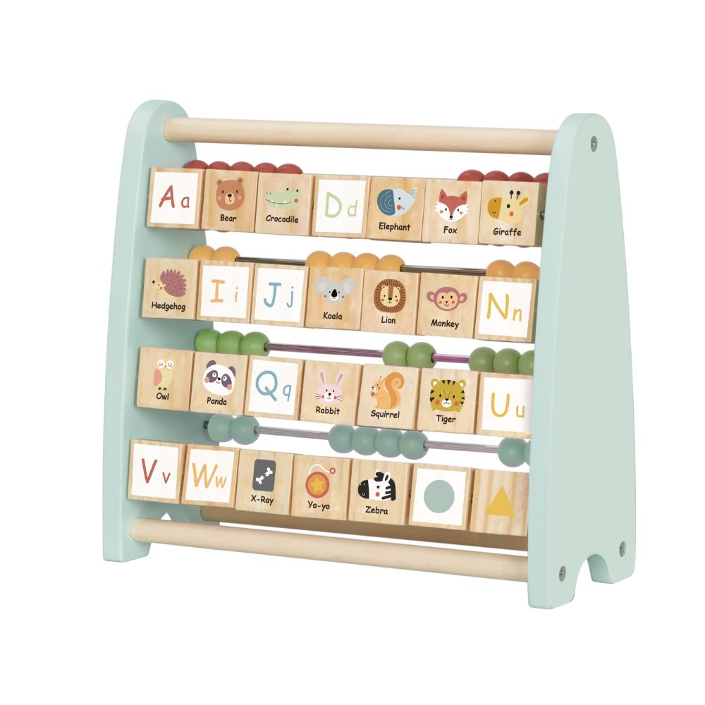 TOOKY TOY Double-Sided Abacus Alphabet Pictures 