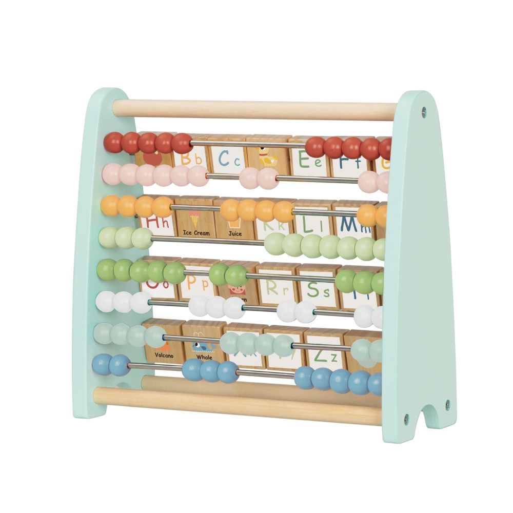 TOOKY TOY Double-Sided Abacus Alphabet Pictures 