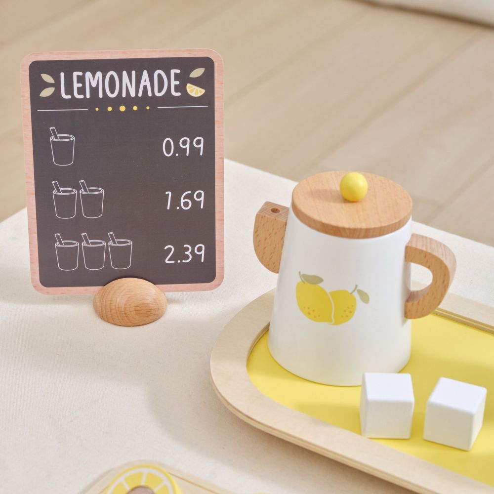 VIGA PolarB Wooden Lemonade Set Jug Tray Cups Lemon 21 pcs. 