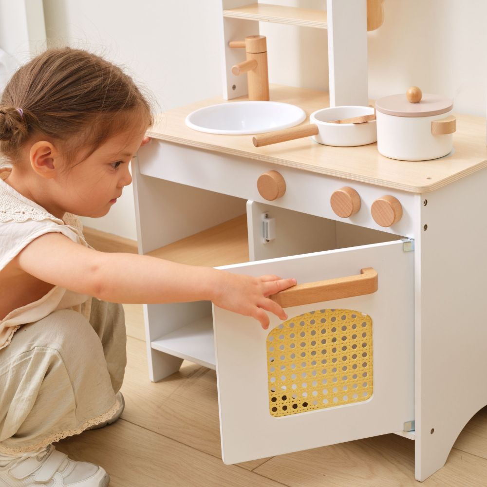 VIGA PolarB Wooden Kitchen 2-in-1 Shop White Kitchen Accessories Stand 
