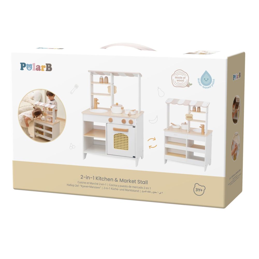 VIGA PolarB Wooden Kitchen 2-in-1 Shop White Kitchen Accessories Stand 