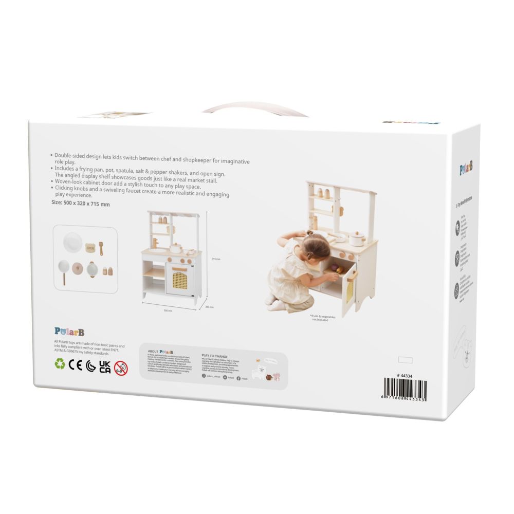 VIGA PolarB Wooden Kitchen 2-in-1 Shop White Kitchen Accessories Stand 