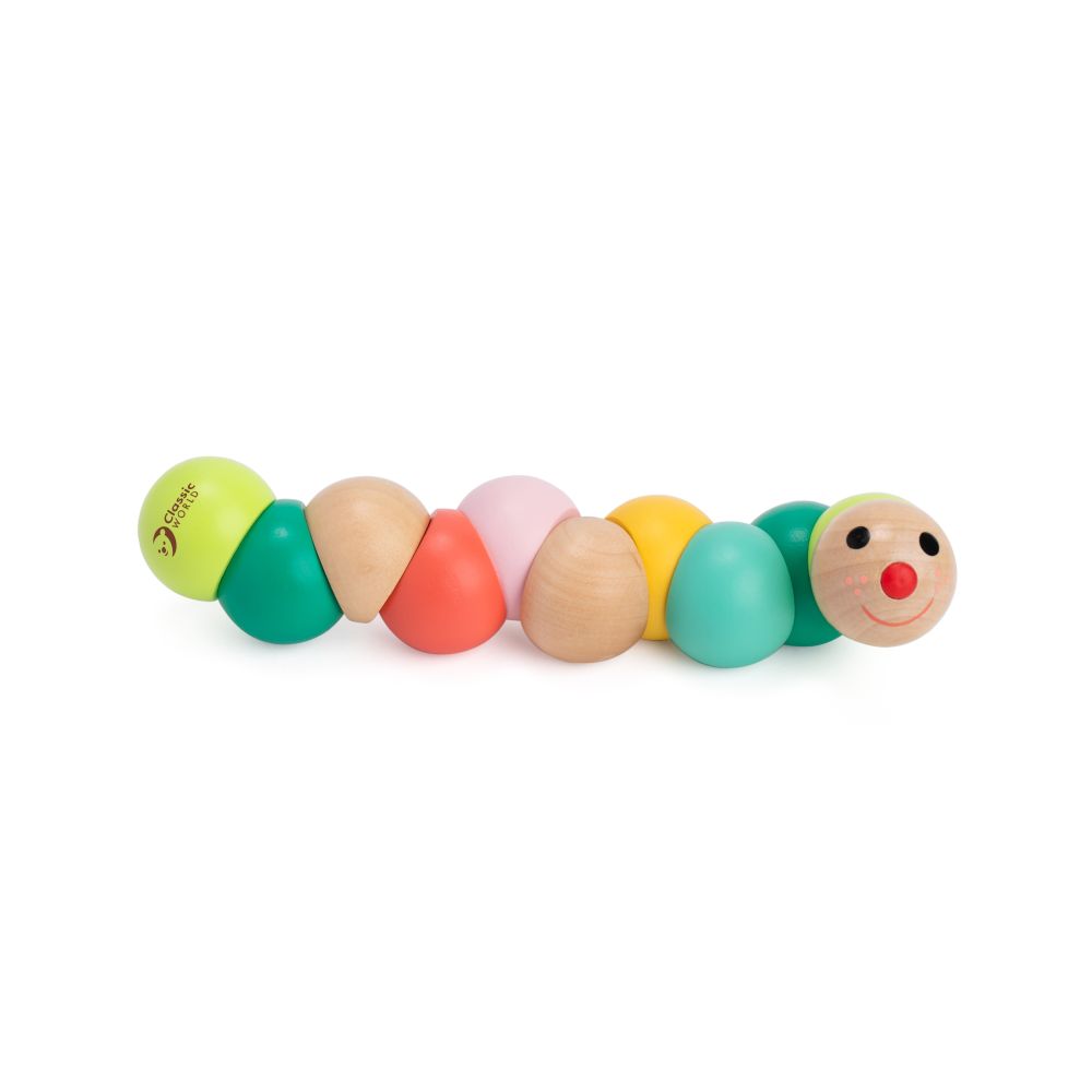 Classic World Wooden Caterpillar Manipulative Sensory Toy 