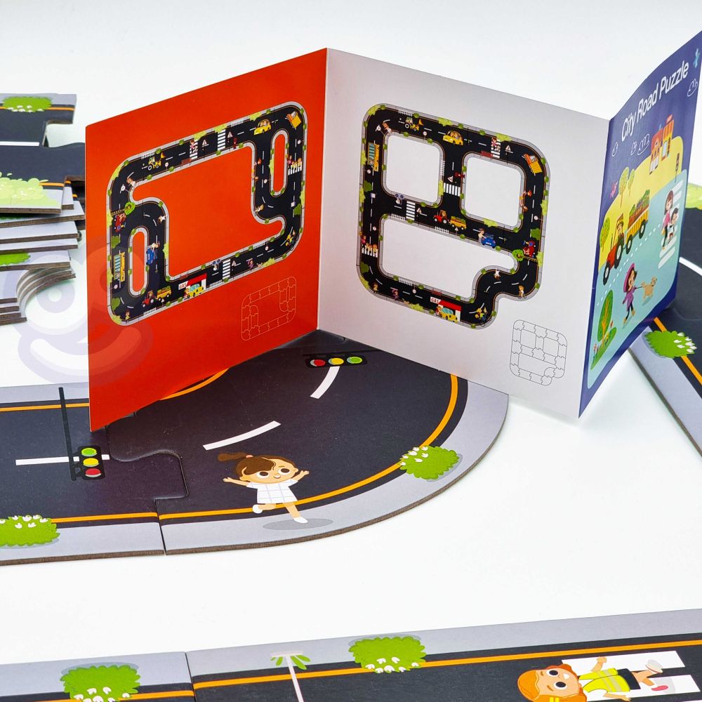 WOOPIE GREEN Road Puzzle for Children Highway Model 21 pieces FSC Certified 