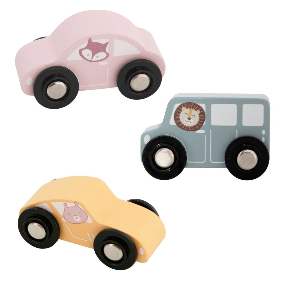 VIGA PolarB Wooden Car Transporter 3 Cars Driver 18m+ 