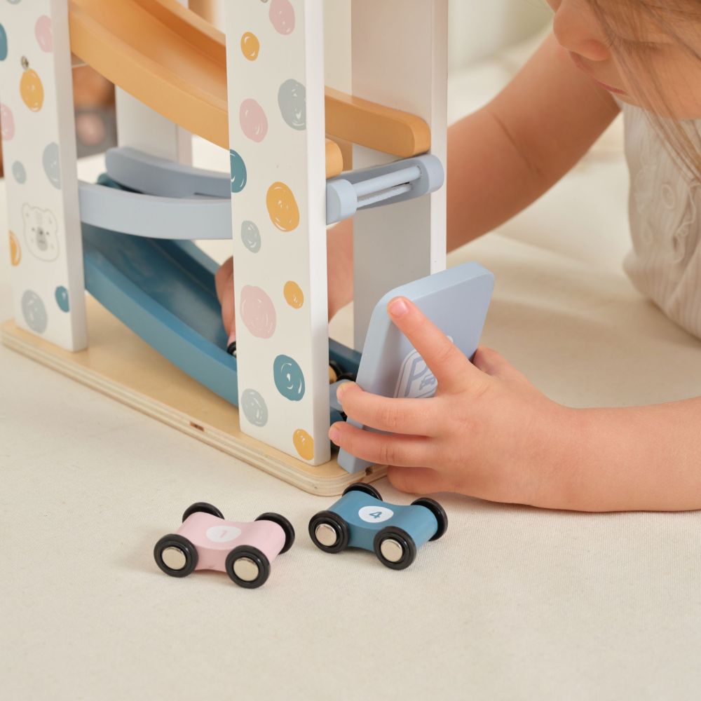 VIGA PolarB Wooden Car Track Slide Parking 4 Cars 18m+ 
