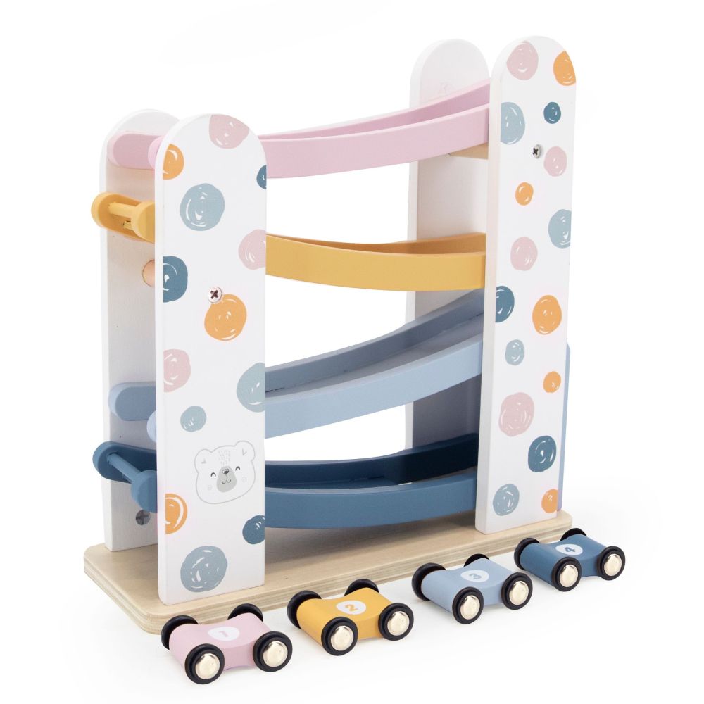 VIGA PolarB Wooden Car Track Slide Parking 4 Cars 18m+ 
