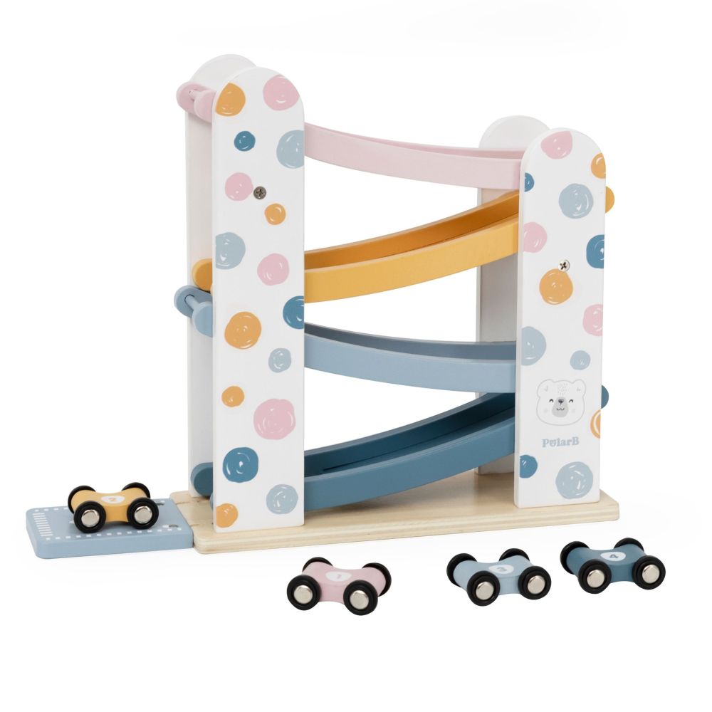 VIGA PolarB Wooden Car Track Slide Parking 4 Cars 18m+ 