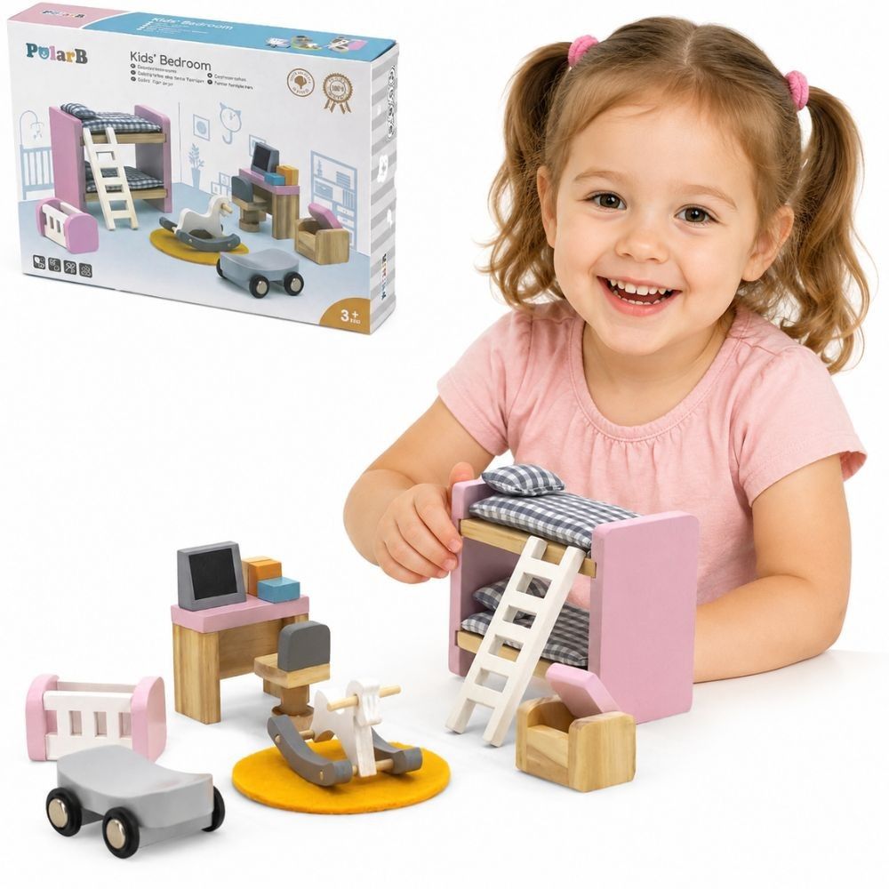 VIGA PolarB Dollhouse Furniture Set for Children's Room 