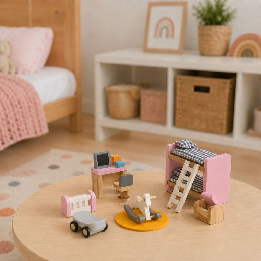 VIGA PolarB Dollhouse Furniture Set for Children's Room 