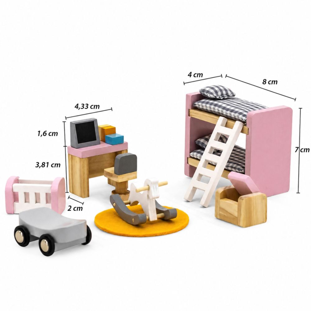 VIGA PolarB Dollhouse Furniture Set for Children's Room 