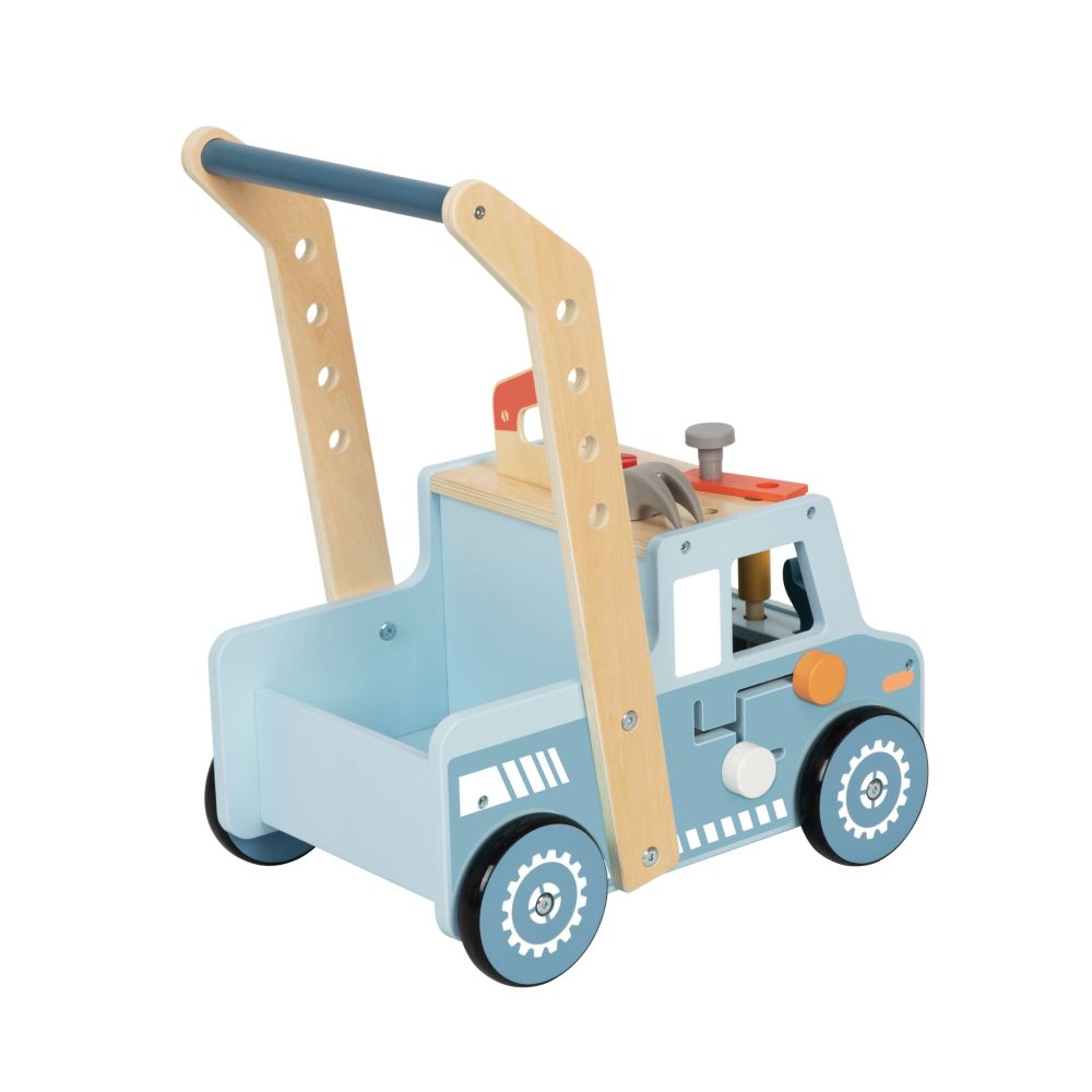 Medinis stumdukas TOOKY TOY automobilis „Mini STEM“ dirbtuvės