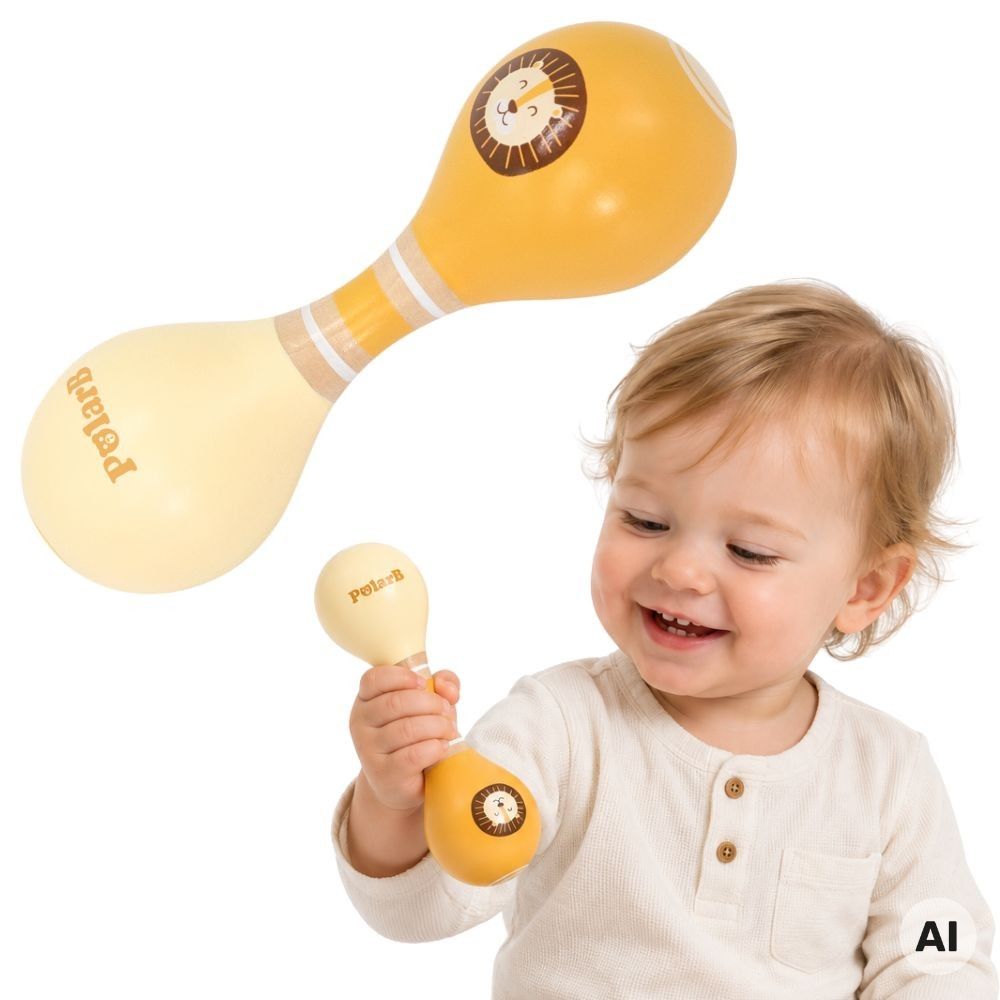 Muzikinis žaislas VIGA Double Maracas Lion PolarB