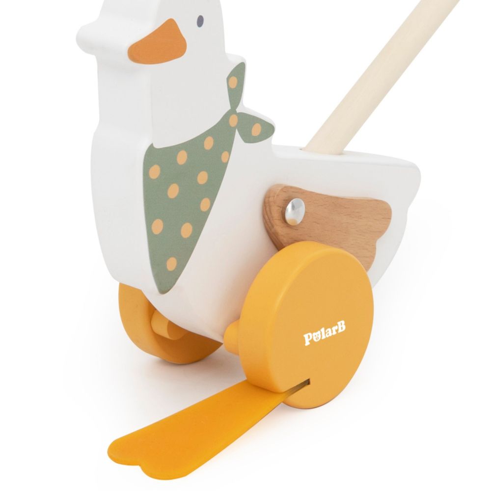 VIGA PolarB Wooden Push Goose on a Stick for Children 12m+ 