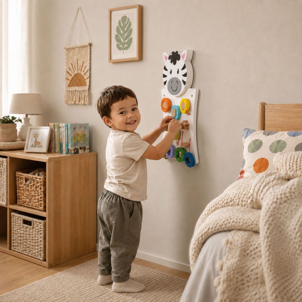 VIGA Wooden Zebra Manipulative Board FSC Montessori Certificate 
