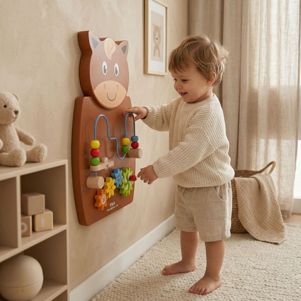 VIGA Wooden Manipulative Board Horse FSC Montessori Certificate 