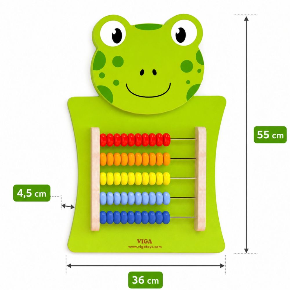VIGA Wooden Manipulative Board Abacus Frog FSC Montessori Certificate 