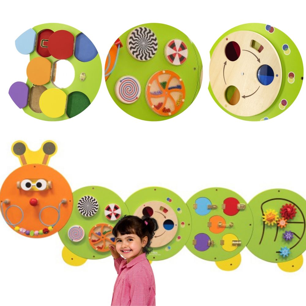 Daugiafunkcinė medinė sieninė lenta VIGA Caterpillar su FSC Montessori sertifikatu