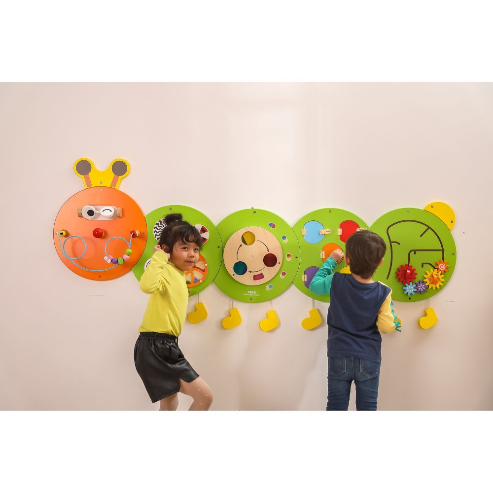 VIGA Wooden Caterpillar Board FSC Montessori Certificate 