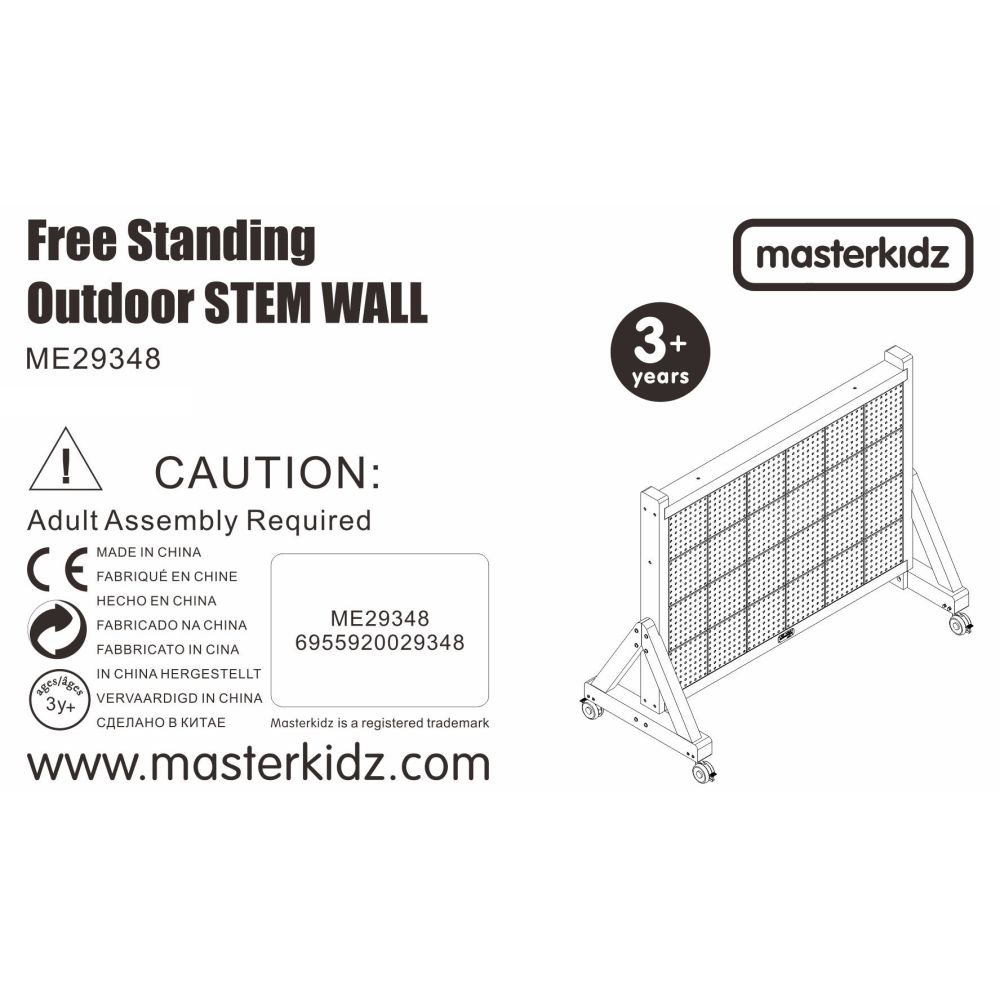 MASTERKIDZ Wooden Wall Board XXL Scientific Creative STEM WALL Outdoor 