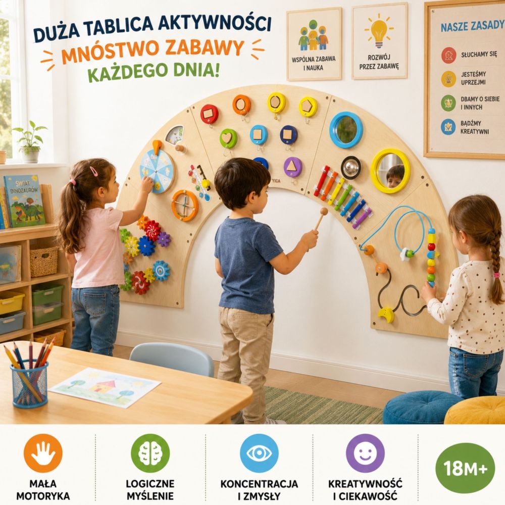 Arkos formos sieninė edukacinė lenta VIGA Montessori