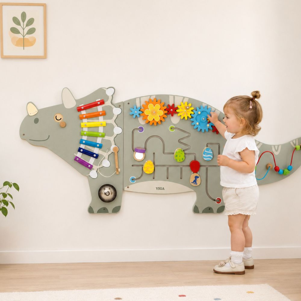 VIGA Triceratops Dinosaur Activity Wall Panel 18m+ 