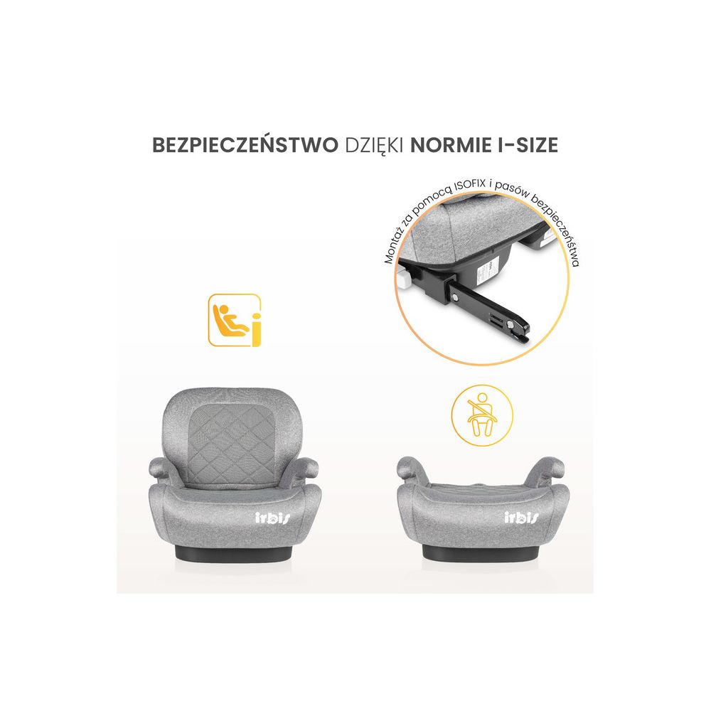 FOTELIK IRBIS I-SIZE GREY MELANGE (125-150)