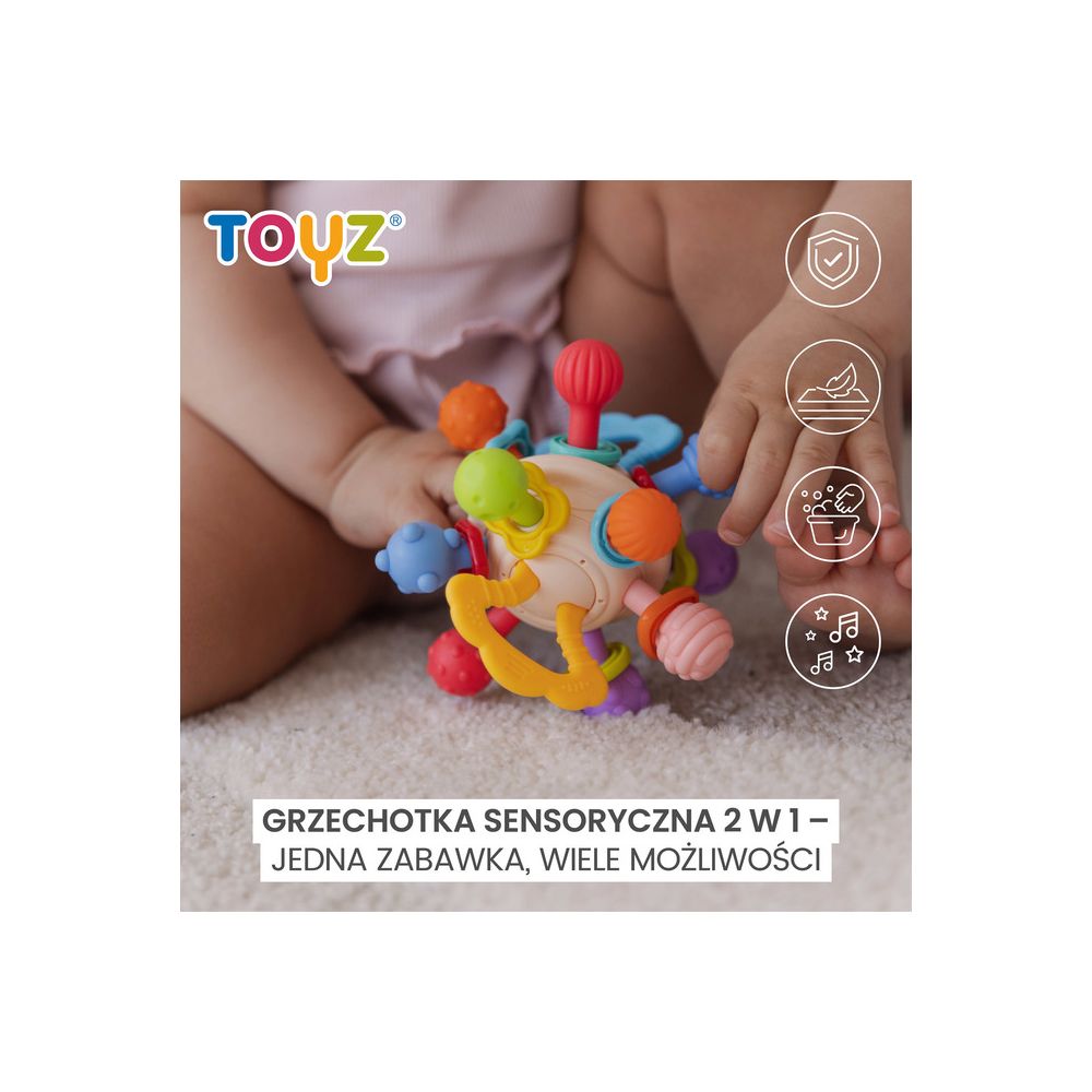 ZABAWKA EDUKACYJNA - 2W1 GRZECHOTKA I GRYZAK