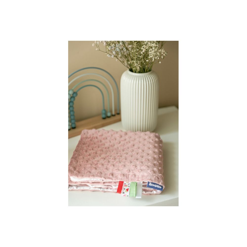 KOC MINKY 75X100 FLORI DUSTY PINK