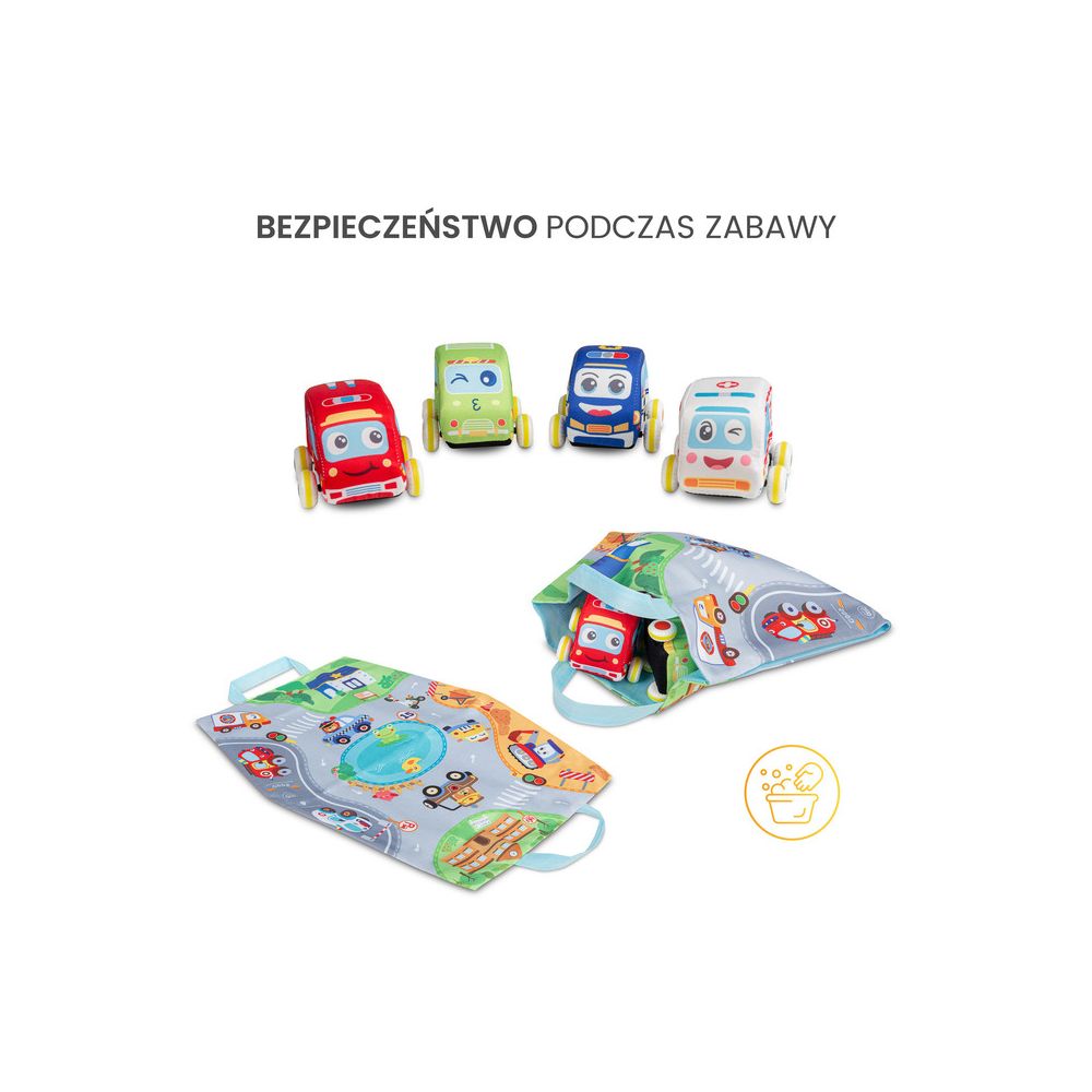 ZABAWKA EDUKACYJNA - AUTKA Z NAPĘDEM + MATA