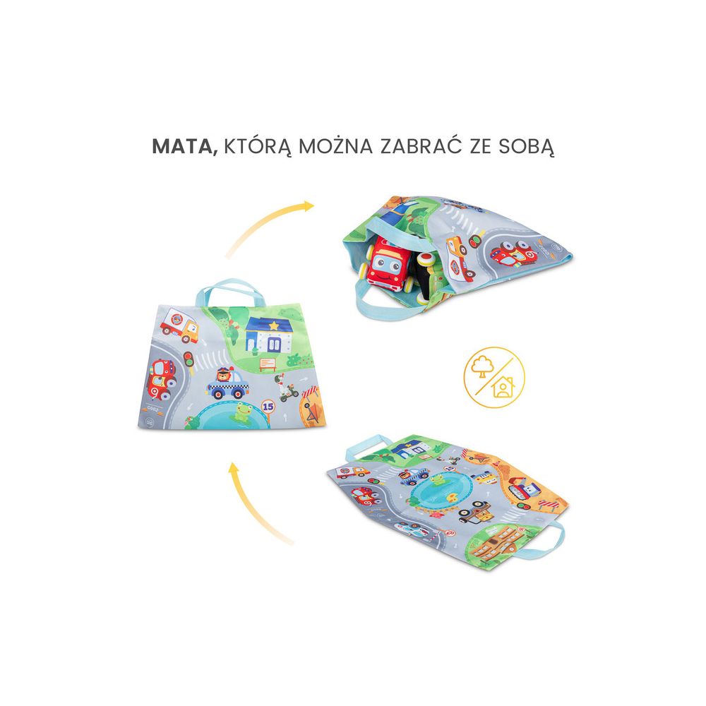 ZABAWKA EDUKACYJNA - AUTKA Z NAPĘDEM + MATA