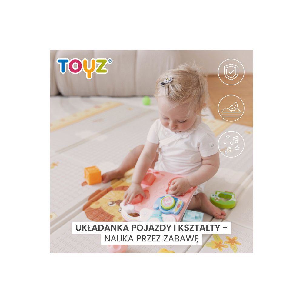 ZABAWKA EDUKACYJNA - UKŁADANKA POJAZDY I KSZTAŁTY PINK