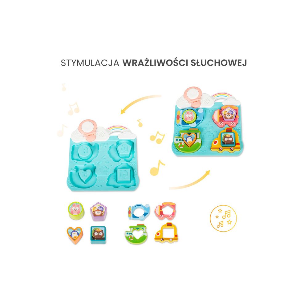 ZABAWKA EDUKACYJNA - UKŁADANKA POJAZDY I KSZTAŁTY PINK