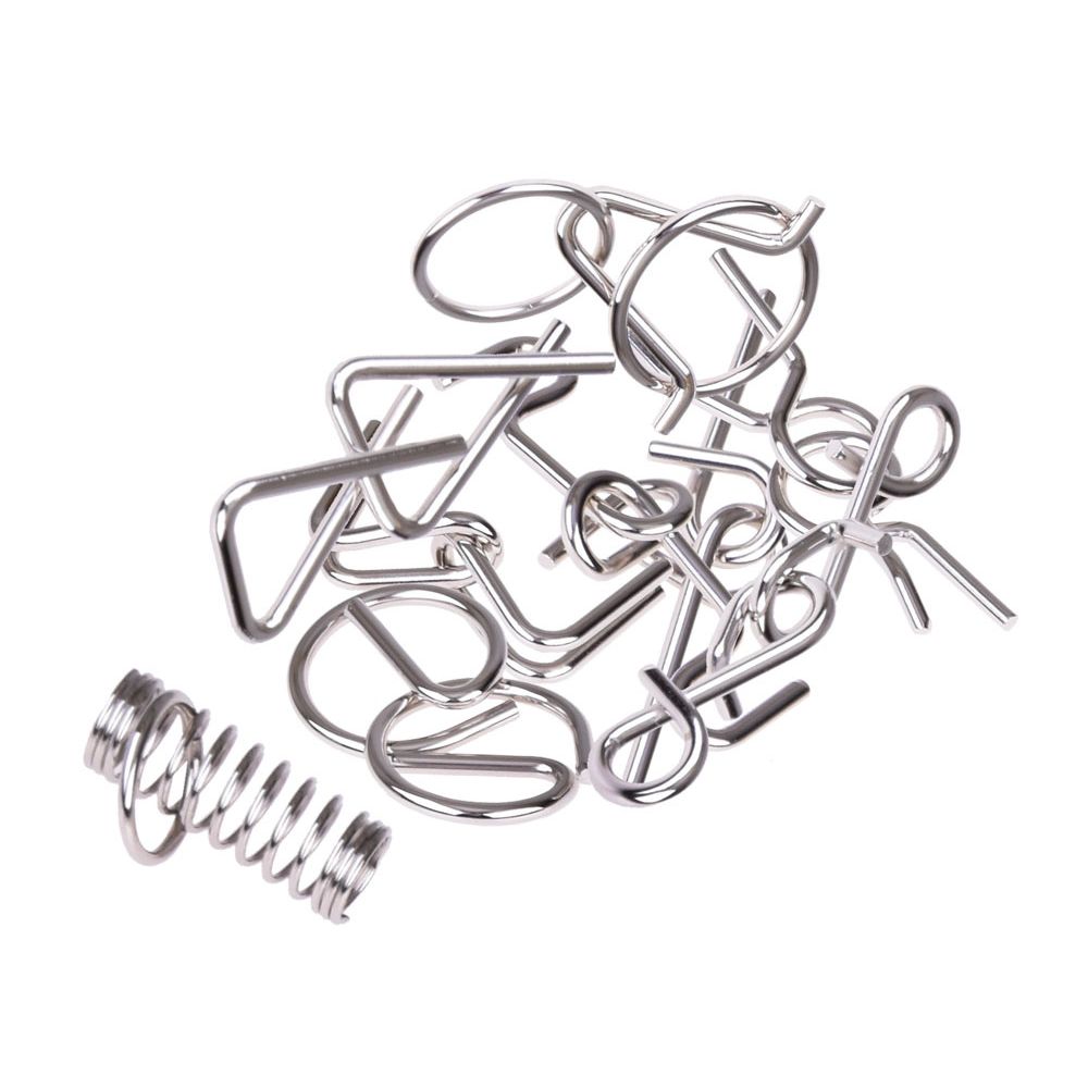 Metalowa Układanka puzzle łamigłówka zagadka logiczna 9 ele ZA5066