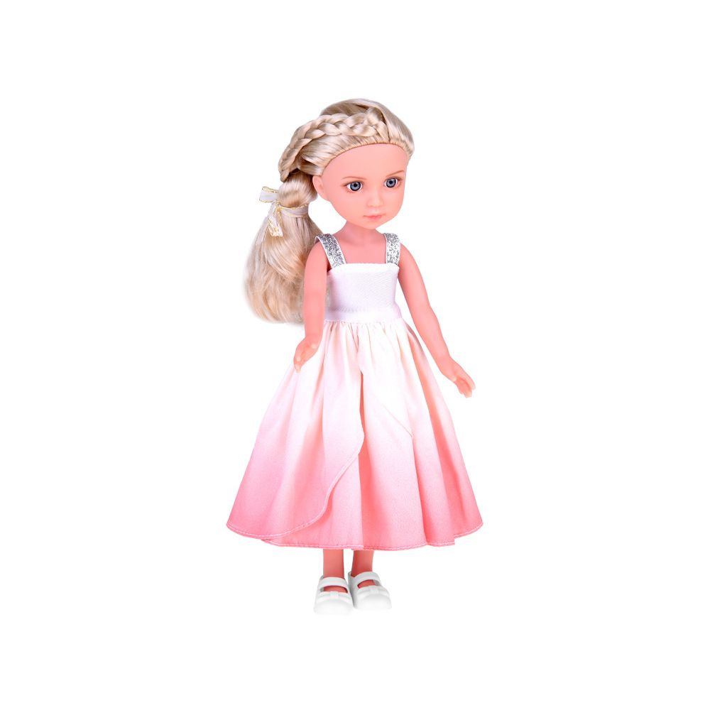 Elegancka Stylowa Lalka w Kapeluszu z Długimi Blond Włosami ZA5314