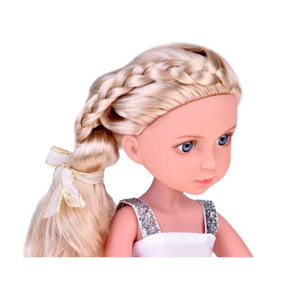 Elegancka Stylowa Lalka w Kapeluszu z Długimi Blond Włosami ZA5314