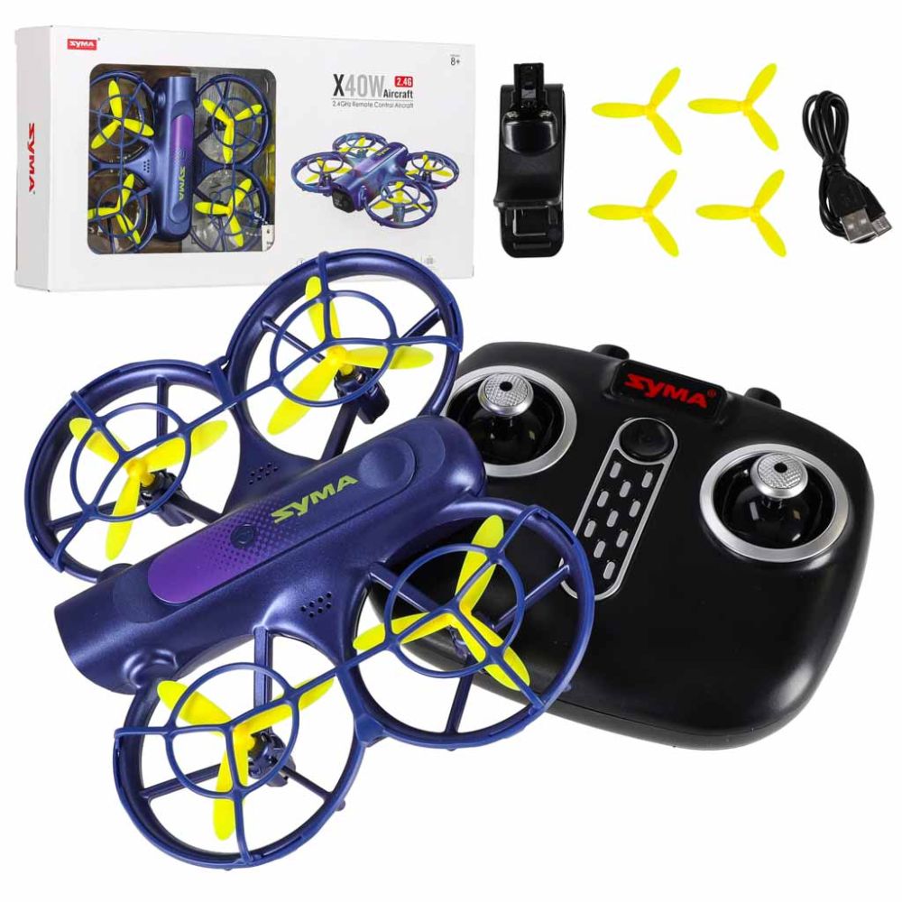 Nuotolinio valdymo dronas Syma X40W su FPV WiFi 2.7K HD 360° skraidymu ir 6 ašių USB kamera
