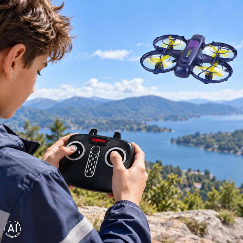 Nuotolinio valdymo dronas Syma X40W su FPV WiFi 2.7K HD 360° skraidymu ir 6 ašių USB kamera