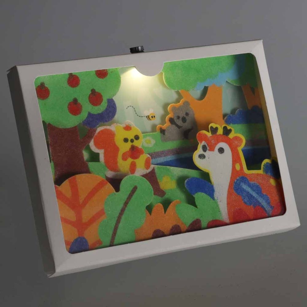 Kūrybinis smėlio dažymo rinkinys 3D smėlio menas Miško gyvūnai