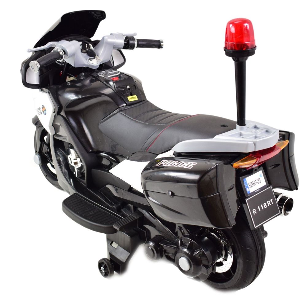 DIDŽIAUSIAS SUPER GREITAS MOTOCIKLAS – POLICIJOS LENKTYNINIS MOTOCIKLAS 118, MINKŠTI RATAI, MINKŠTA SĖDYNĖ, AKCELERATORIUS RANKE