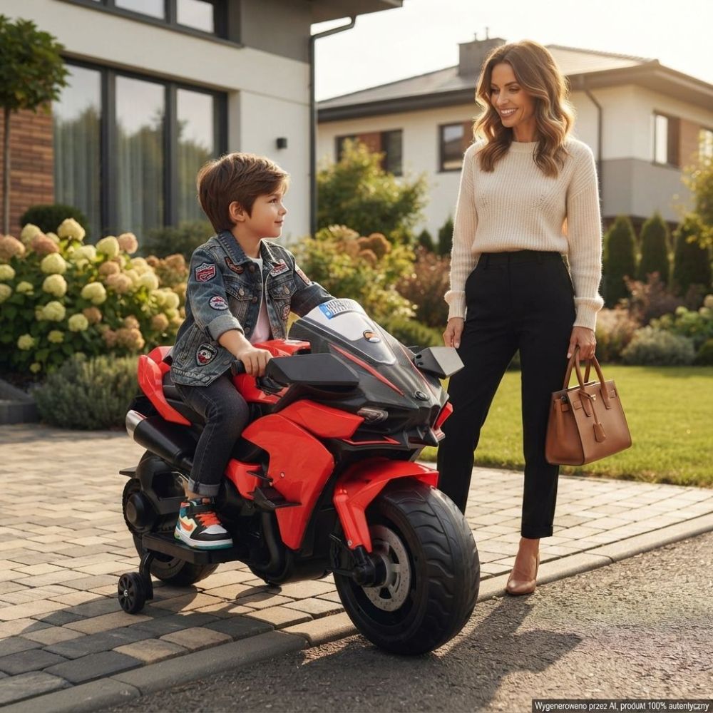 Elektrinis SUPER SPORTINIS MOTOCIKLAS 12 V, EVA/MOTOR-H RATAI