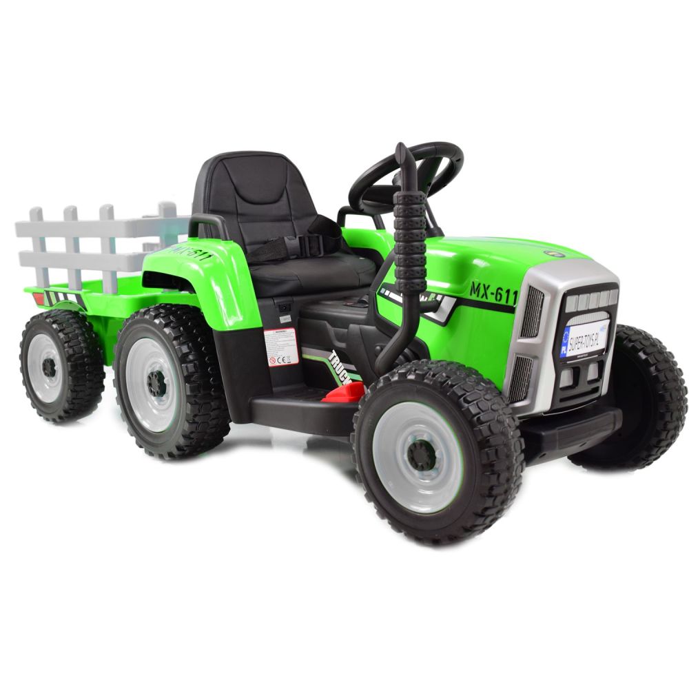SUPER TRAKTOR BLOW – AKUMULIATORINIS SU PRIEKABĄ, MINKŠTI RATAI, MINKŠTA SĖDYNĖ, NUOTOLINIO VALDYMO PULTAS/XMX611