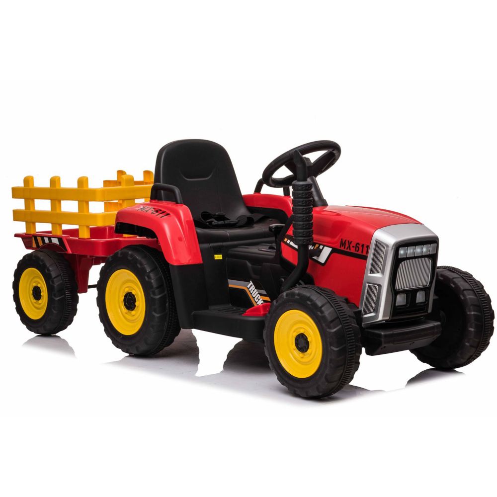 SUPER TRAKTOR BLOW – AKUMULIATORINIS SU PRIEKABĄ, MINKŠTI RATAI, MINKŠTA SĖDYNĖ, NUOTOLINIO VALDYMO PULTAS/XMX611
